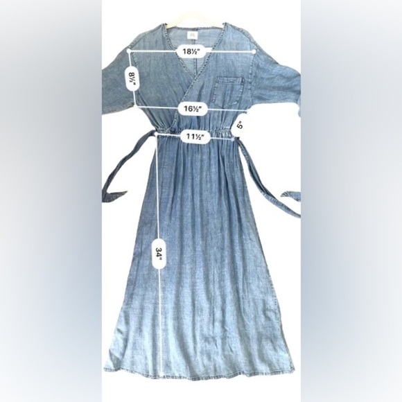 Wash Lab Crossover Dress in Circle Blue. Size XS - Picture 5 of 9